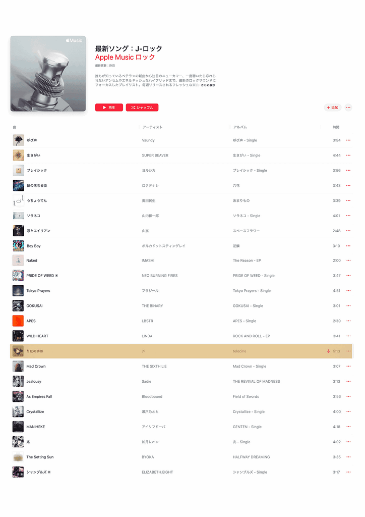 芥 25th Anniversary Album「telecine」Apple Music J-ロック掲載