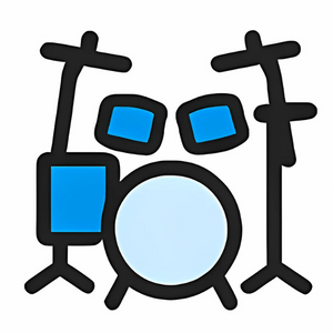 電子ドラムと鍵盤対応のアイコン（ドラムセット）